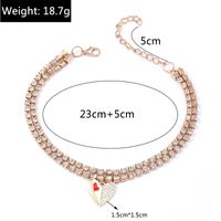 Fashion New Style Heart Stitching Inlaid Rhinestone Claw Chain Anklet main image 3