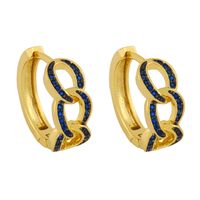 Hip-hop Micro-inlaid Zircon Twist Earrings sku image 4