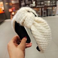 Korea's New  Woolen Lattice Weaving Knotted Headband sku image 6