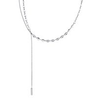 Trendy Double Layered Chain Tassel  Necklace sku image 8