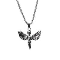 Hip Hop Street Style Cupid Wings Angel Pendant Alloy Necklace sku image 1