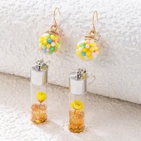 Flower Specimen Glass Bottle Earrings sku image 2