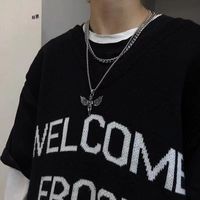 Hip Hop Street Style Cupid Wings Angel Pendant Alloy Necklace main image 2