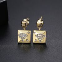 Fashion Gold Copper Inlaid Zircon Earrings sku image 2