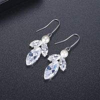 Fashion Pearl Copper Inlaid Zircon Earrings sku image 4