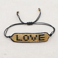Bohemian Handmade Beaded Miyuki Rice Beads Letter Bracelet sku image 3