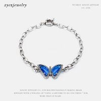 Fashion Gold-plated Butterfly Zircon Bracelet sku image 2