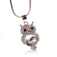 Mode Hibou Alliage Placage Strass Femmes Collier main image 4