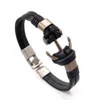 Fashion Punk Anchor Arrow Leather Bracelet Nhhm121357 sku image 1