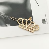 Korean Simple Alloy Crown Bow Hair Clip sku image 2