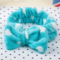 Korean New Winter Bow Towel Elastic Flannel Hairband For Women Wholesale sku image 9
