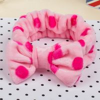 Korean New Winter Bow Towel Elastic Flannel Hairband For Women Wholesale sku image 7