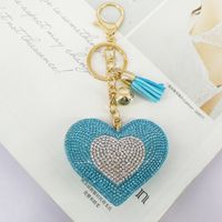 Neue Koreanische Samt Diamant Liebe Quaste Tasche Auto Ornament Pfirsich Herz Schlüsselbund sku image 4