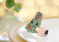 Fabric Embroidery Cute Rabbit Cartoon Hairpin Hair Accessories sku image 1