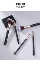 Fashion Wooden Handle Nylon Brush 5 Piece Black Makeup Brush Set Wholesale main image 2