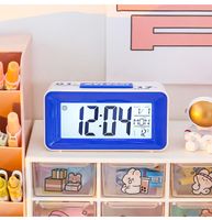 Simple Smart Geometric Desktop Blue Electronic Alarm Clock main image 1