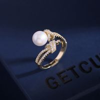 Womens Fashion Knot Micro-inlaid Zircon Beads Ring Nhdo129048 sku image 2