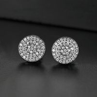 Womens Round Copper Inlay Zircon Earrings Nhtm145850 sku image 1