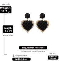 Diamond Fashion Black Heart Earrings sku image 3