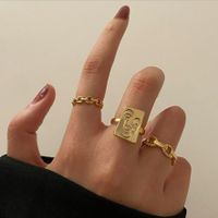 Simple Golden Exaggerated Retro Ring sku image 2