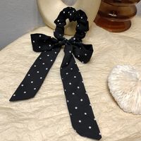 Simple Bow Ribbon Black Hair Scrunchies sku image 6