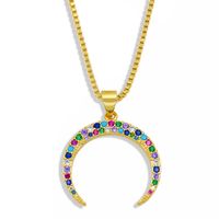 Fashion Simple Five-pointed Star Moon Pendant Necklace sku image 2