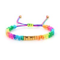 Beaded Hand-woven Bohemian Gradient Rainbow Bracelet sku image 8