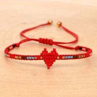 Simple Bohemian Miyuki Rice Beads Hand-woven Love Beaded Bracelet sku image 1