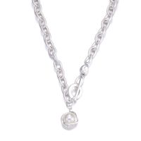 Alloy Thick Chain Pearl Pendant Necklace sku image 2