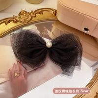 Korea New Wild Lace Black Bow Hairpin sku image 1