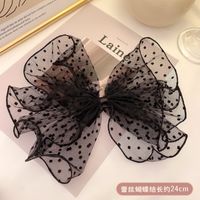 Korea New Wild Lace Black Bow Hairpin sku image 6