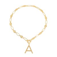 New 26 Letters Simple Golden English Necklace sku image 21
