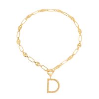 New 26 Letters Simple Golden English Necklace sku image 22