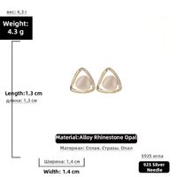 Triangle Opal Diamond Geometric Retro Earrings sku image 3