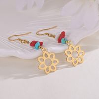 New Fashion Retro Gravel Rhinestone Geometric Female Stainless Steel Earrings sku image 1