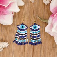 Simple Turkish Blue Eyes Fashion Beaded Earrings sku image 1