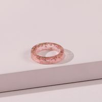 Fashion Transparent Acrylic Resin Dried Flower Ring sku image 2