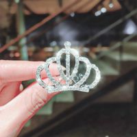 Korean Comb Diamond Crown Rhinestone Hairpin sku image 3