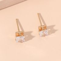 Mode Elegante Quadratische Kristall Intarsien Alloy Stud Ohrringe Ornament main image 3