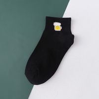 Summer Thin Light-mouth Solid Color Socks Printing Sweat-absorbent Breathable Socks sku image 4