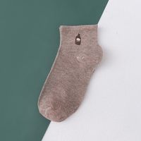 Summer Thin Light-mouth Solid Color Socks Printing Sweat-absorbent Breathable Socks sku image 6