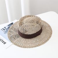 New Straw Hat Women's Breathable Salty Grass Woven Travel Sun Hat sku image 3