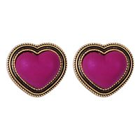 Fashion Multicolor Retro Heart-shape Earrings sku image 3