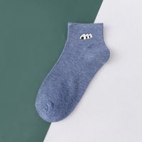 Summer Thin Light-mouth Solid Color Socks Printing Sweat-absorbent Breathable Socks sku image 7