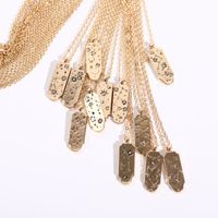 Retro 12 Constellation Pendant Tag Necklace Star Pattern Diamond Clavicle Chain Sweater Chain sku image 13