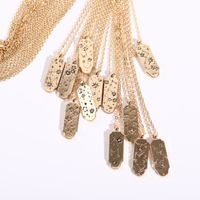 Retro 12 Constellation Pendant Tag Necklace Star Pattern Diamond Clavicle Chain Sweater Chain sku image 14