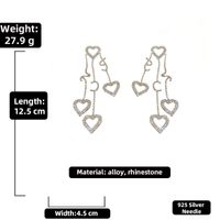 925 Silver Needle Exaggerated And Personalized Rhinestone-encrusted Love Long Tassel Earrings European And American Ins Fashion High Class Elegant Earrings sku image 3