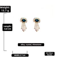 925 Silver Needle Vintage Crystal Rhinestone-encrusted Short Tassel Earrings European And American Ins Niche Temperament High-grade Earrings For Women sku image 3