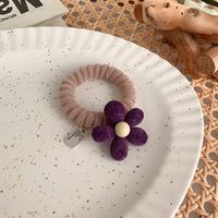 Contrasting Color Velvet Flower Hair Rope Candy Color Phone Ring Head Rope Sweet Temperament Hair Ring Japanese And Korean Hair Accessories Mori Autumn And Winter sku image 4