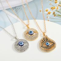 New Turkey Demon Eye Diamond Hollow Pendant Necklace Wholesale Nihaojewelry sku image 4